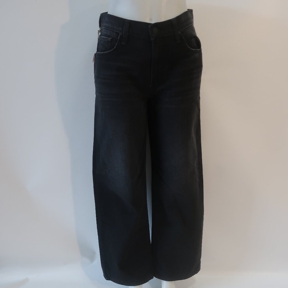 NWT Womens Mother Black Magic (Item- 9) The Spinner Zip Sneak Wide Leg Jeans 27 - Picture 2 of 16